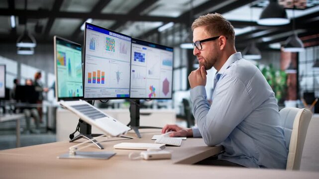 Data Analytics Dashboard On Computer Screen
