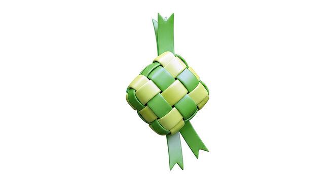 Green Ketupat with Ribbon