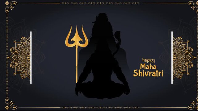Shiva Silhouette Spiritual Animation Scene