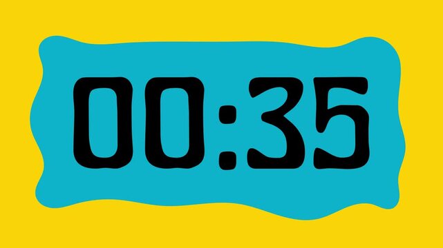 40 second countdown timer on yellow background suitable for presentations, productivity, educational content, and more