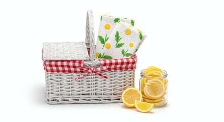 Picnic Basket with Lemons