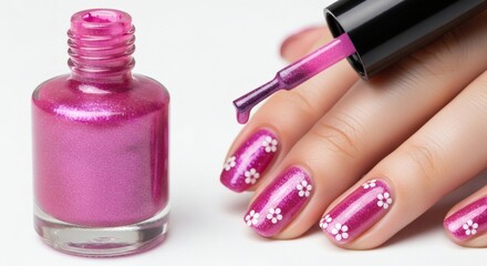 Pink Glitter Nail Polish