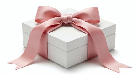 Gift Box with Pink Ribbon