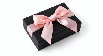 Black Gift Box with Pink Ribbon