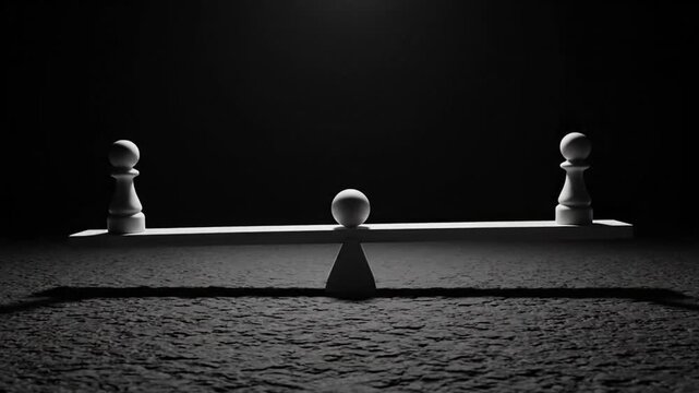 Balance of power on seesaw.