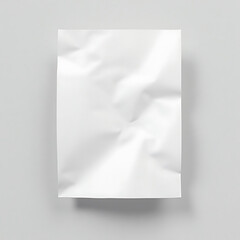 Crumpled White Paper Sheet Floating Against Soft Shadowed Background