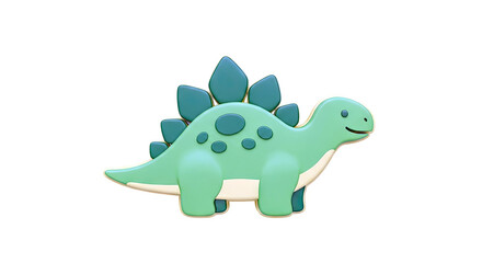 Cute Green Stegosaurus Cookie