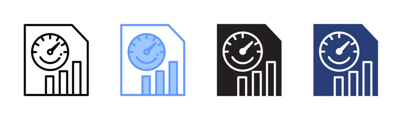 Speedometer icon set multiple style collection