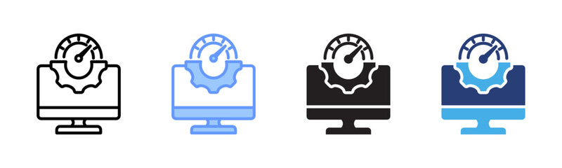 Obraz premium Speedometer icon set multiple style collection