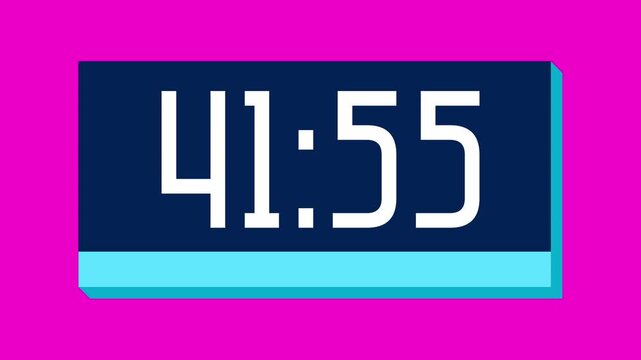 Countdown timer from 42 minute to 41 minute on pink background suitable for presentations, productivity, educational content, and more