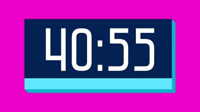 Countdown timer from 41 minute to 40 minute on pink background suitable for presentations, productivity, educational content, and more