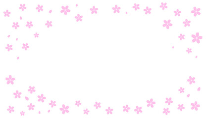 シンプルな桜のフレームイラスト　コピースペース