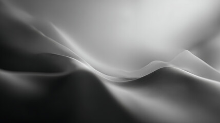 Soft Grayscale Abstract Landscape with Gentle Curves
