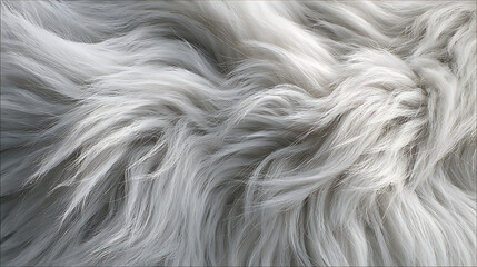 Soft White and Grey Fur Texture Close-up animal macro