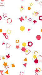 pattern geometric Seamless Pattern of Colorful Geometric Shapes Stars Hexagons Triangles Circles Crosses on White Background