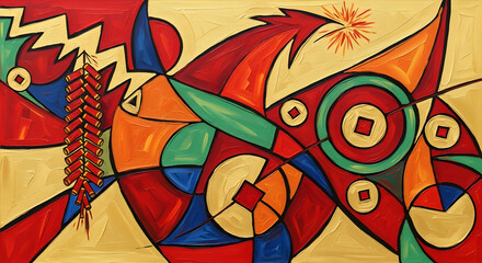 Abstract Artwork With Geometric Shapes