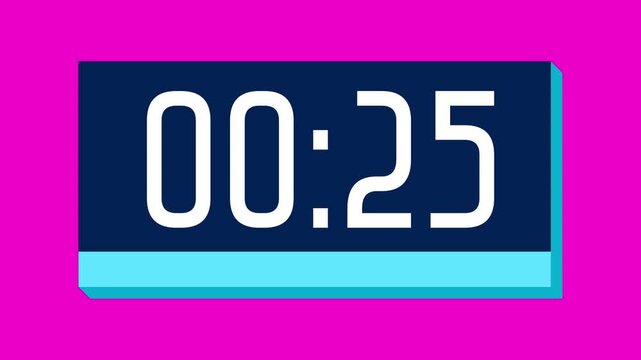 30 second countdown timer on pink background suitable for presentations, productivity, educational content, and more