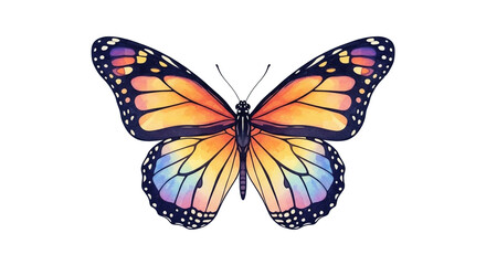 Fototapeta premium Vibrant Watercolor Monarch Butterfly Illustration