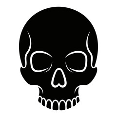 Obraz premium Black Skull Icon with White Outline.