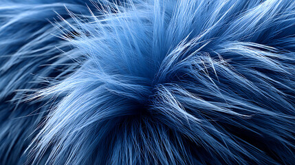 Vibrant Blue Faux Fur Texture Abstract Close-up background