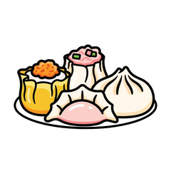 illustration of a dimsum food