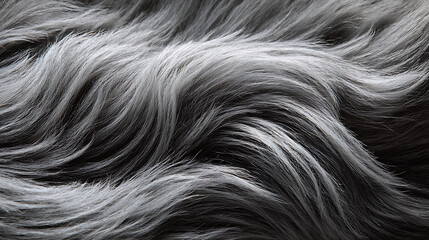 Wavy Texture of Grey and Black Animal Fur graphic design