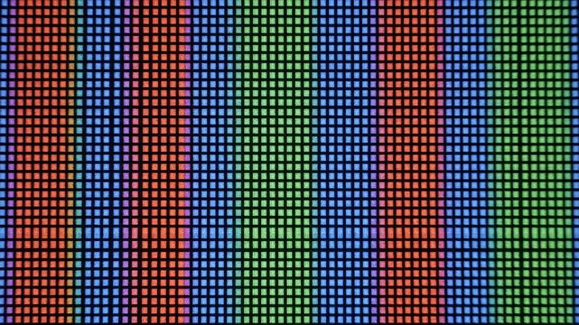 Extreme Close-up of RGB Display Pixels