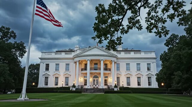 White House with American flag
