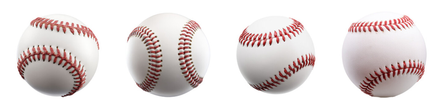 baseball balls set isolated on transparent background - design element cut-out object