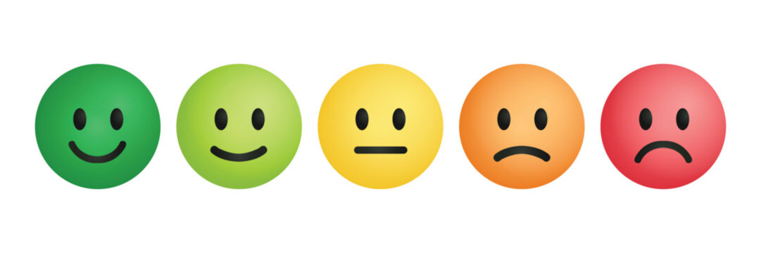 colorful survey feedback emoji faces emoticons