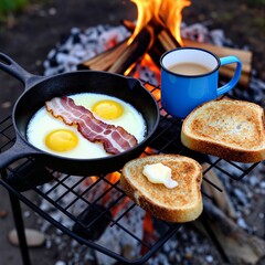 Rustic Campfire Breakfast with Skillet