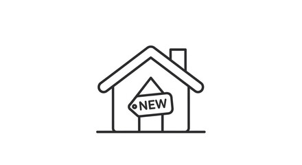 New house listing icon for real estate and property updates.