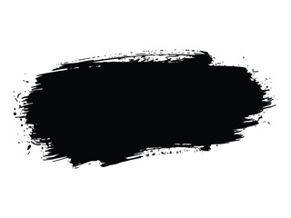 Abstract Grunge Texture Black Ink Brush Stroke Banner Vector Illustration