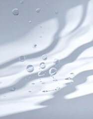 물결이 흐르는 공간에 물방울이 튀어오르는 배경