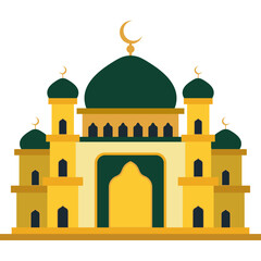 Obraz premium Islamic Mosque Flat Illustration