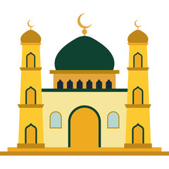 Islamic Mosque Flat Illustration