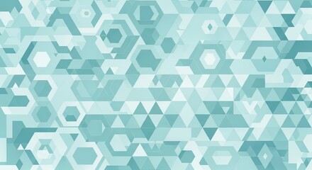 Mosaic Hexagonal Pattern in Soft Blues and Whites