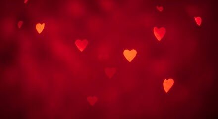 Obraz premium Red hearts on red background valentine love concept.