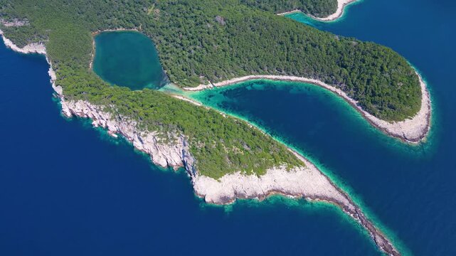 aerial view of a tropical island