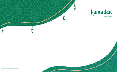 Ramadan Green White Banner Template Vector