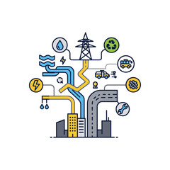 Smart city urban energy and resource infrastructure network