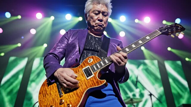 Man playing guitar on stage