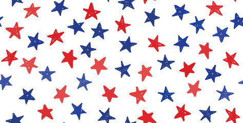 Stars grunge. Independence Day USA. Presidents day. Hand drawn illustration.	
