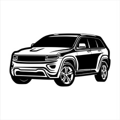 Obraz premium Detailed car silhouette illustration design, suitable for logos and design elements