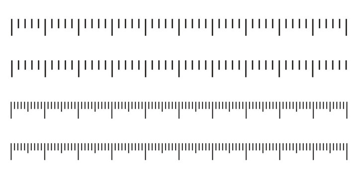 Set of measuring chart with 10cm, 15cm, 20 centimeters. Collection of ruler scale 100mm, 150 mm, 200mm without numbers. Templates of ruler scale. Length measurement height, math, distance, Sewing tool