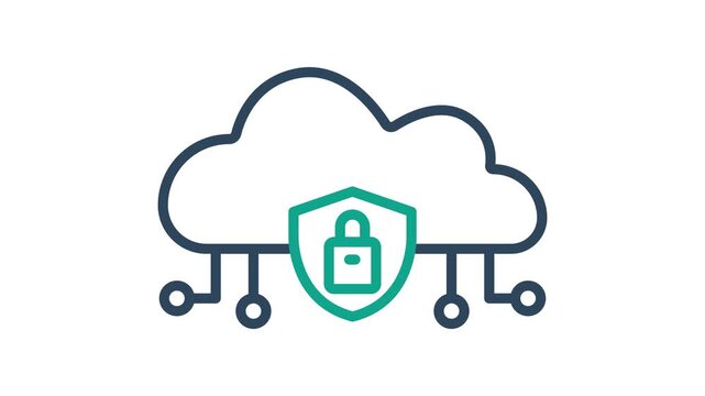 Cloud security icon animation. animation icon related to IT support. Suitable for site web, app, UI, user interfaces, provide visual feedback and more. Alpha channel
