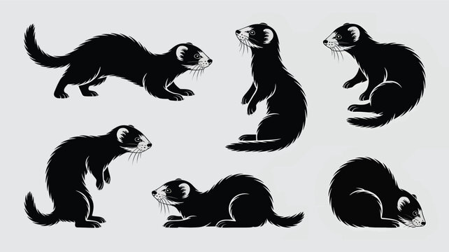 Vector file formats icon set including svg eps pdf ai dxf and png text on white background