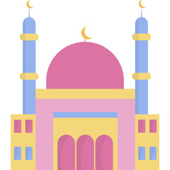 Islamic Mosque Flat Illustration