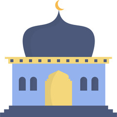 Islamic Mosque Flat Illustration