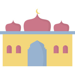 Islamic Mosque Flat Illustration